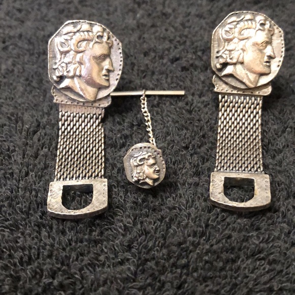 🏛️ Vintage Swank Cufflinks & Tie-Tac Set - Picture 3 of 4